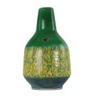 Retro iparművészeti zöld-sárga váza