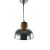 Chrome and wood Industrial ceiling lamp