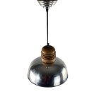 Chrome and wood Industrial ceiling lamp