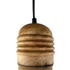 Chrome and wood Industrial ceiling lamp