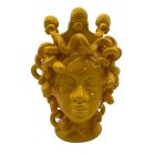 New ceramic Medusa female head statue, vase. Ancient Sicilian technique, mythological theme by F. Pistone