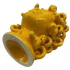 New ceramic Medusa female head statue, vase. Ancient Sicilian technique, mythological theme by F. Pistone