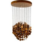 Mid-century natural Scandinavian wood ceiling lamp
