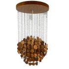 Mid-century naturális fa skandináv mennyezeti lámpa J.Luber után