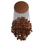 Mid-century naturális fa skandináv mennyezeti lámpa J.Luber után