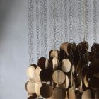 Mid-century natural Scandinavian wood ceiling lamp
