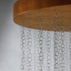 Mid-century naturális fa skandináv mennyezeti lámpa J.Luber után