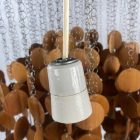 Mid-century natural Scandinavian wood ceiling lamp