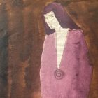 Watercolor fashion/clothing design from the 70s by  Sarolta Deákfalvi