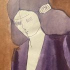 Watercolor fashion design from the 70s by Sarolta Deákfalvi