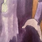 Watercolor fashion design from the 70s by Sarolta Deákfalvi