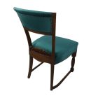 Single solid wood chair- turquoise velvet carved-