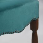 Single solid wood chair- turquoise velvet carved-