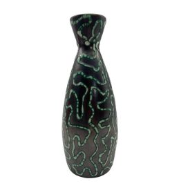 Mid-century snake blue -metallic vase 