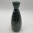 Mid-century snake blue -metallic vase 
