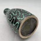 Mid-century snake blue -metallic vase 