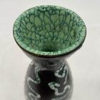 Mid-century snake blue -metallic vase 