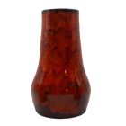 Fire red glossy glazed art vase from 70's