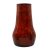 Fire red glossy glazed art vase from 70's