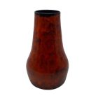 Fire red glossy glazed art vase from 70's