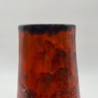 Fire red glossy glazed art vase from 70's