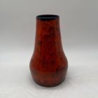 Fire red glossy glazed art vase from 70's