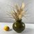 Mid-century "sangha" olive green glazed ceramic vase