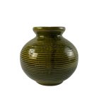 Mid-century "sangha" olive green glazed ceramic vase