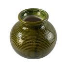 Mid-century "sangha" olive green glazed ceramic vase