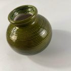Mid-century "sangha" olive green glazed ceramic vase