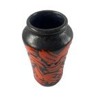 Brutalist black and orange abstract vase