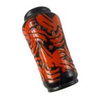 Brutalist black and orange abstract vase