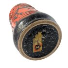 Brutalist black and orange abstract vase