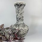 Black and white vintage vase by artist Károly Király