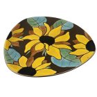 Vintage asymmetric sunflower ceramic fruit bowl
