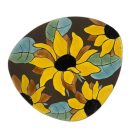 Vintage asymmetric sunflower ceramic fruit bowl