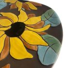 Vintage asymmetric sunflower ceramic fruit bowl