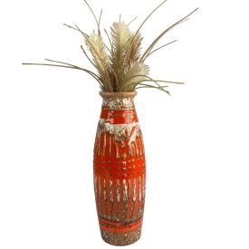 Brutalist style orange-grey vase
