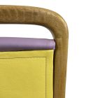 Mid-century Duo of Solid Wood Chairs in Pastel Purple-Yellow Vegan Leather. Urban Chic