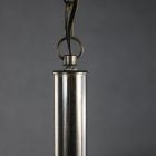 Space age chrome and glass ceiling lamp