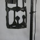 Industrial wrought iron floor lamp 70's