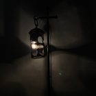 Iparművészeti kovácsoltvas állólámpa lerakó asztallal