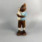 Tintin and Milou - antique wooden toy figure -