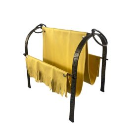 Industrial wrought iron newspaper holder