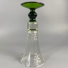 Elegant poison green acid-etched vase from 1940