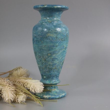 Türkizkék kültéri-beltéri kő váza