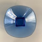 Deep blue decorative glass bowl from the 80s