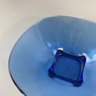 Deep blue decorative glass bowl from the 80s