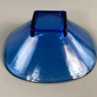 Deep blue decorative glass bowl from the 80s