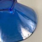 Deep blue decorative glass bowl from the 80s